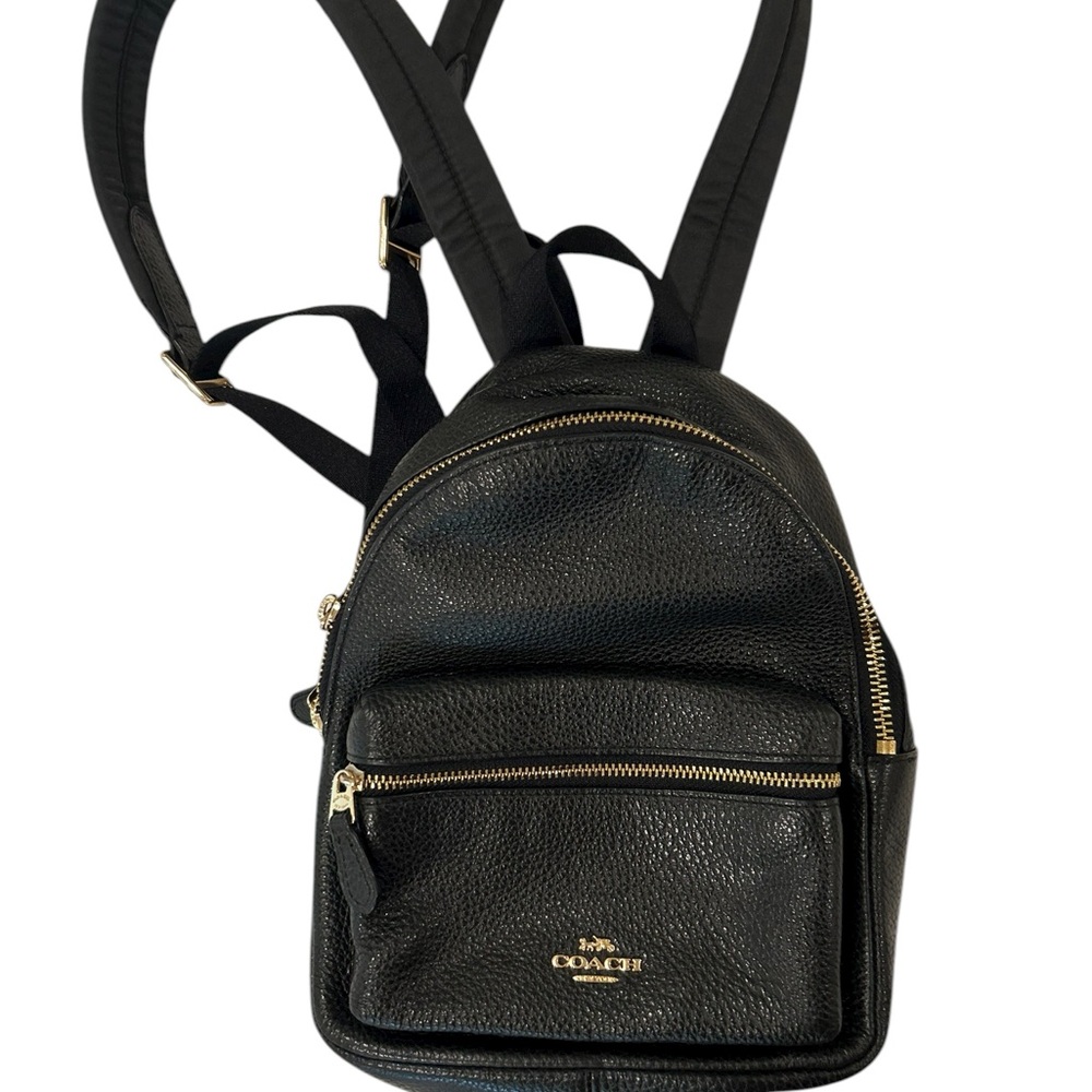 Coach Black Pebbled Leather Backpack